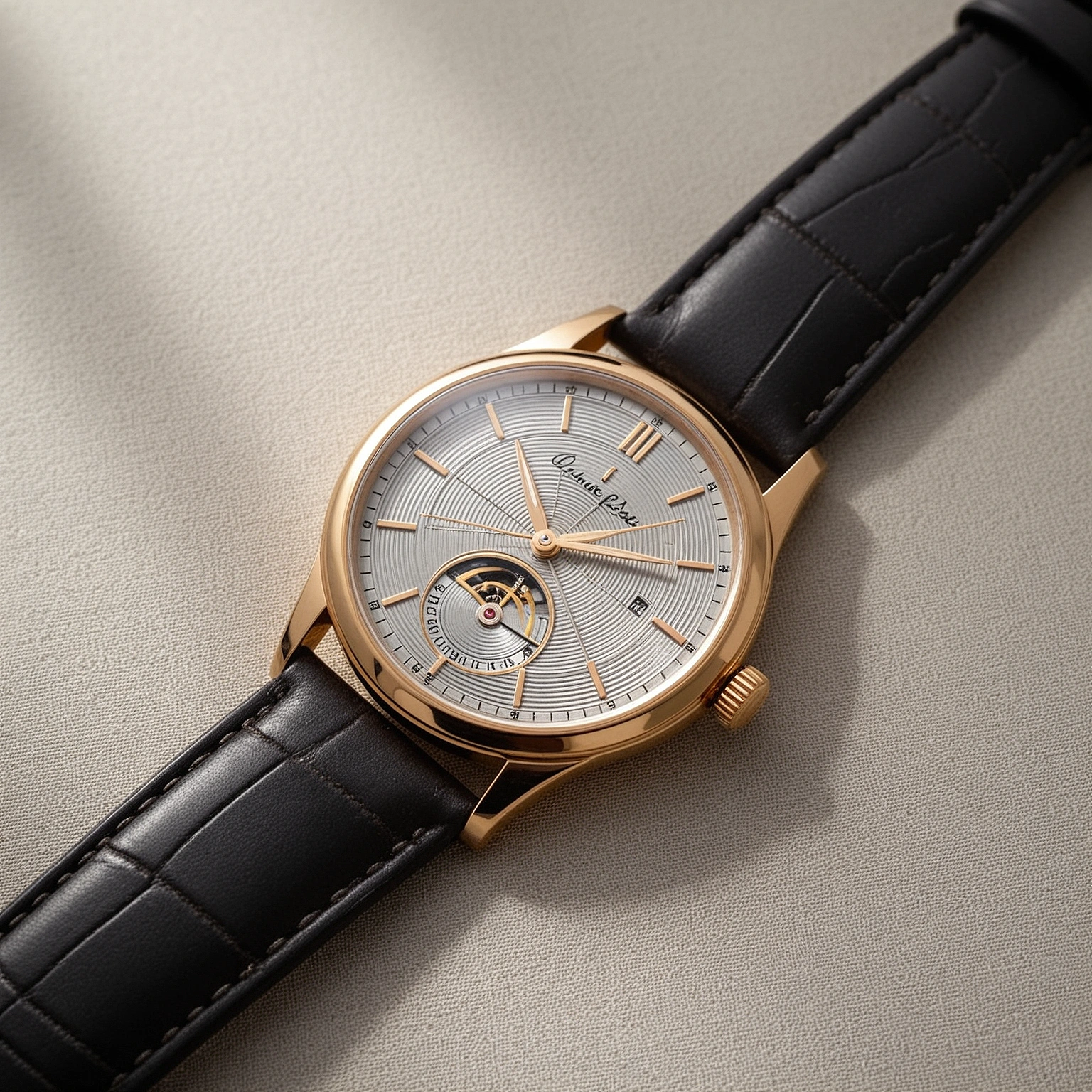 Atelier Côte Guilloché 38 — clous de Paris dial detail at 12