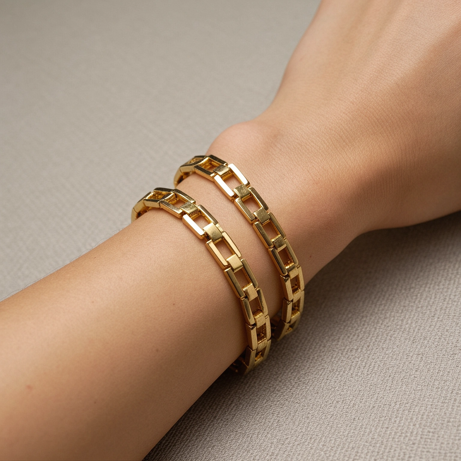 Hadley Box-Link Bracelet — flat view