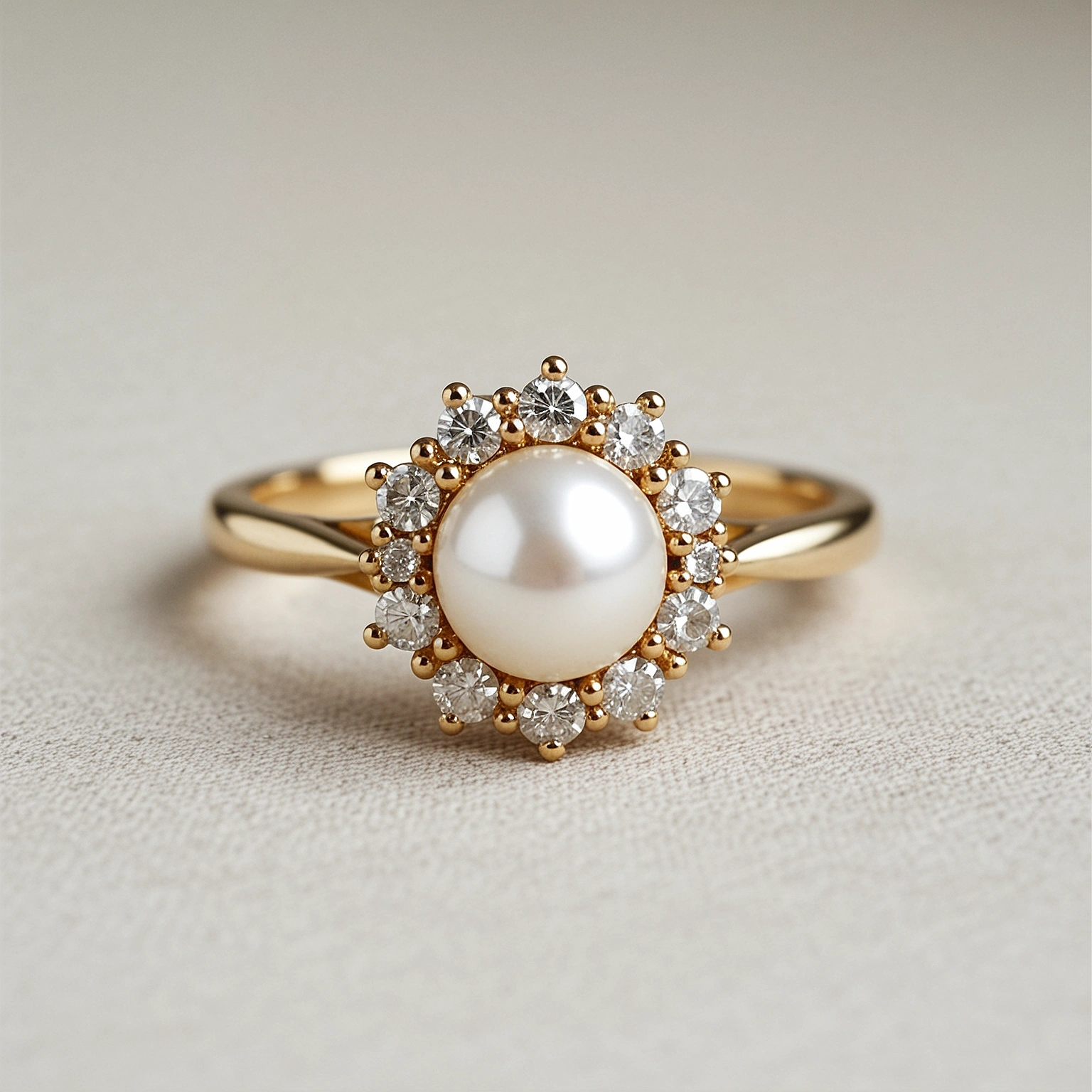 Rivenmark Pearl Cluster Ring — on the hand